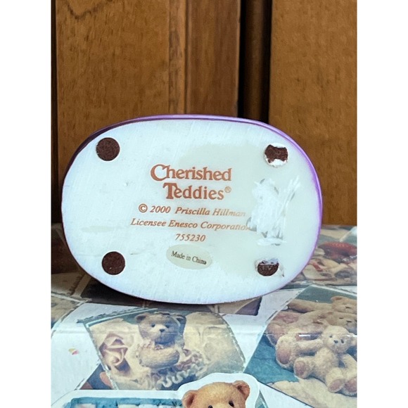 Vintage Cherished Teddies February Monthly Carousel Bear Amethyst Birthstone - Picture 6 of 7